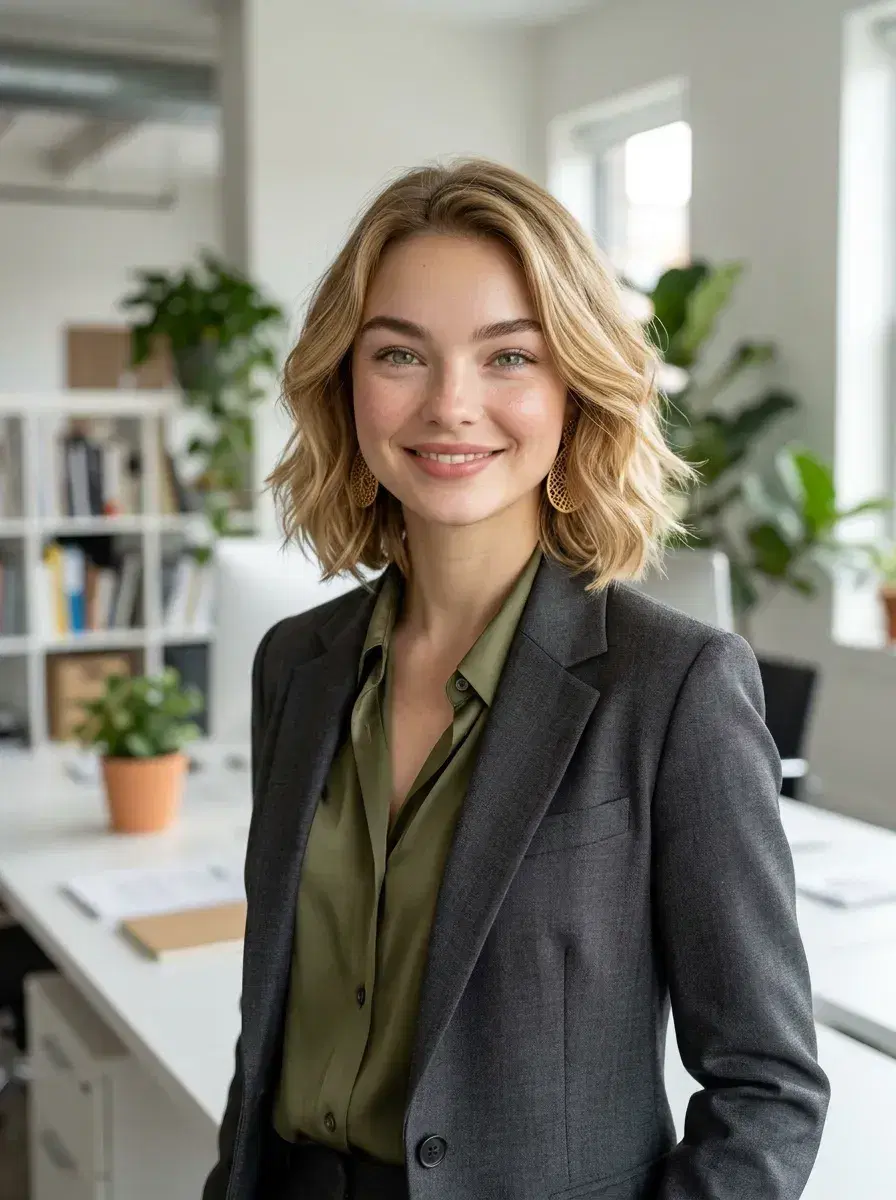 AI AI Professional Headshots — Studio Looks — AI professional headshot in bright modern open-plan office