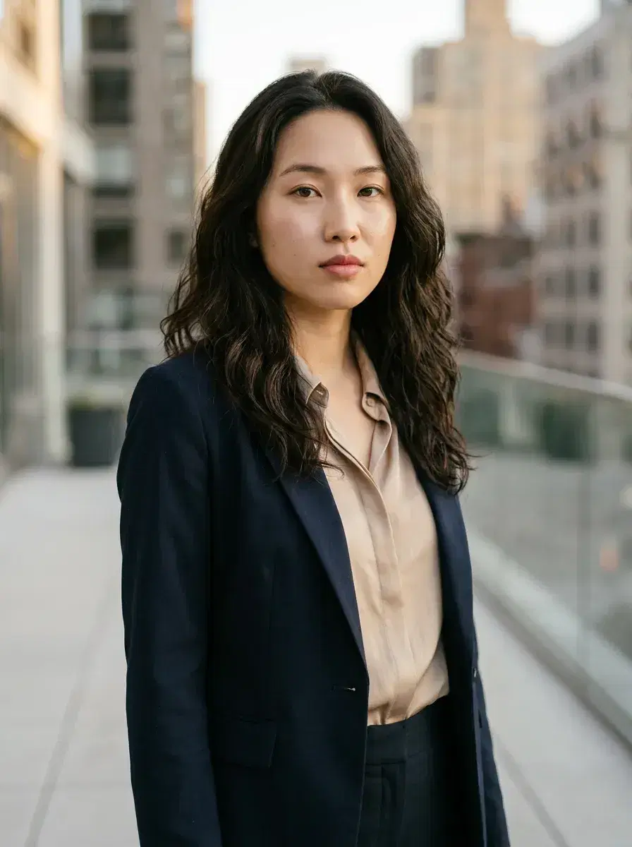 AI AI Professional Headshots — Studio Looks — AI professional headshot on city terrace with golden hour lighting