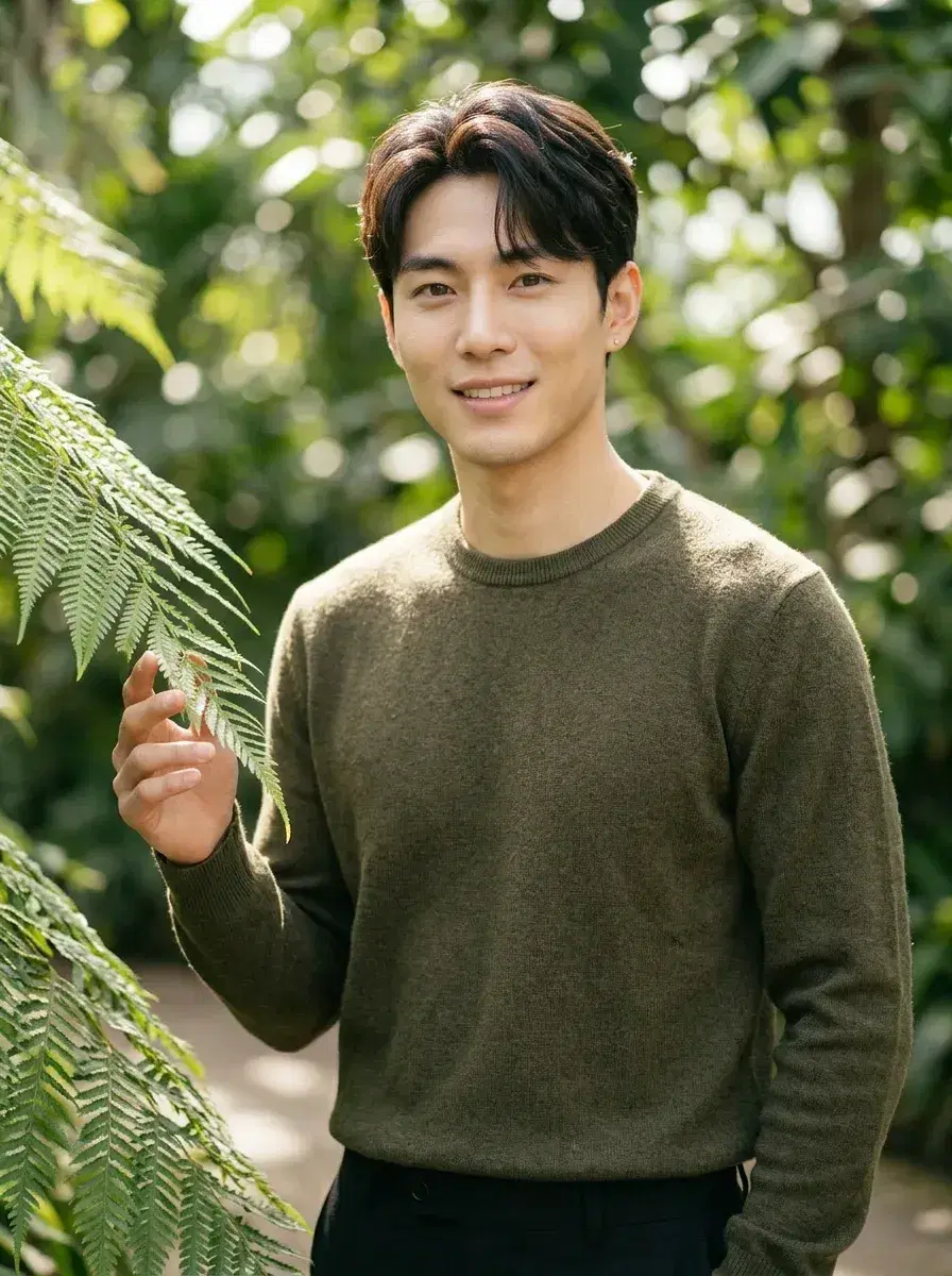 AI AI Profile Pictures — Look Iconic — AI profile picture in botanical garden with dappled natural light
