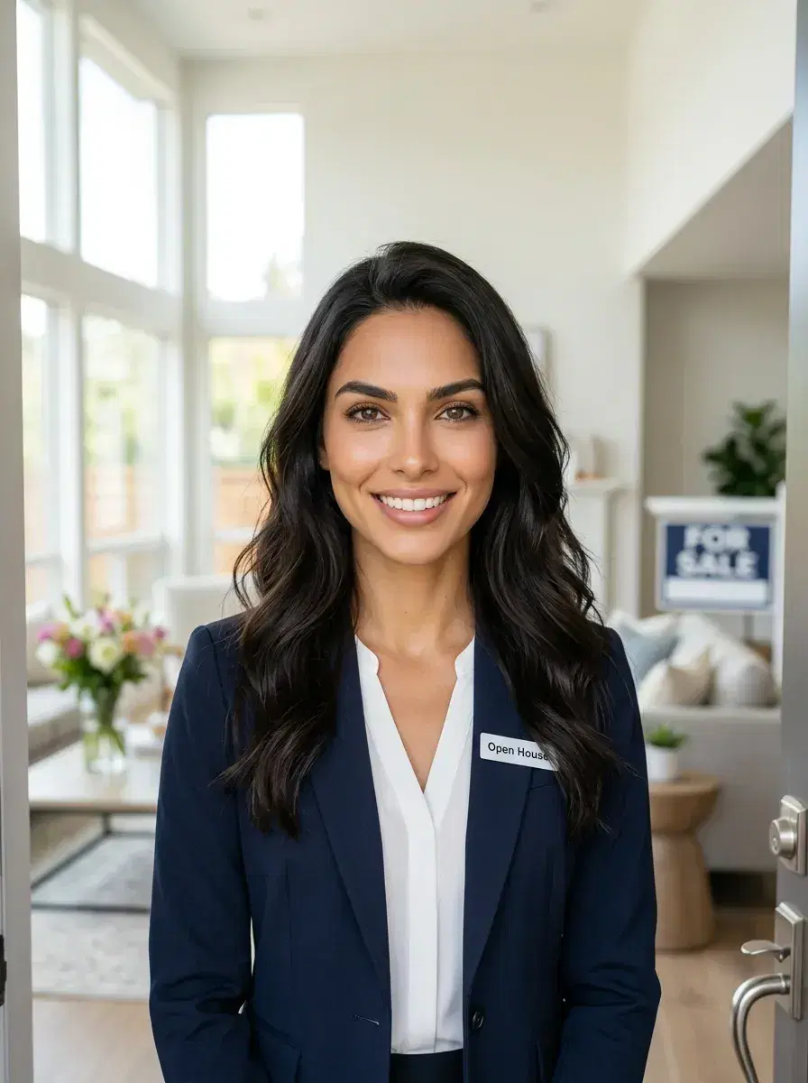 AI AI Real Estate Agent Headshots — Close the Deal — Real estate agent headshot inside a beautifully staged home with natural light