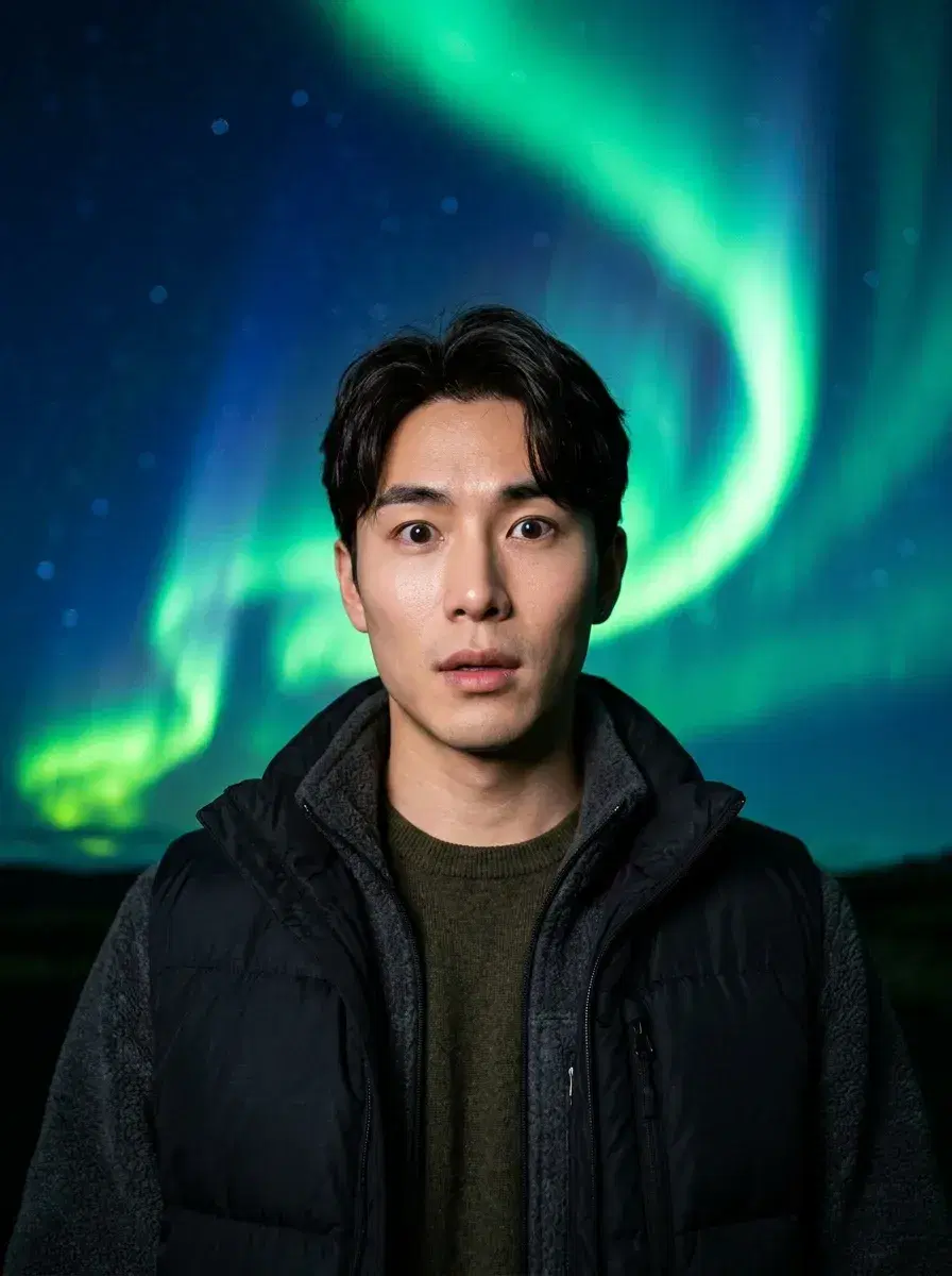 AI AI Solo Travel Photos — Instant Wanderlust — AI solo travel photo under Northern Lights in Iceland