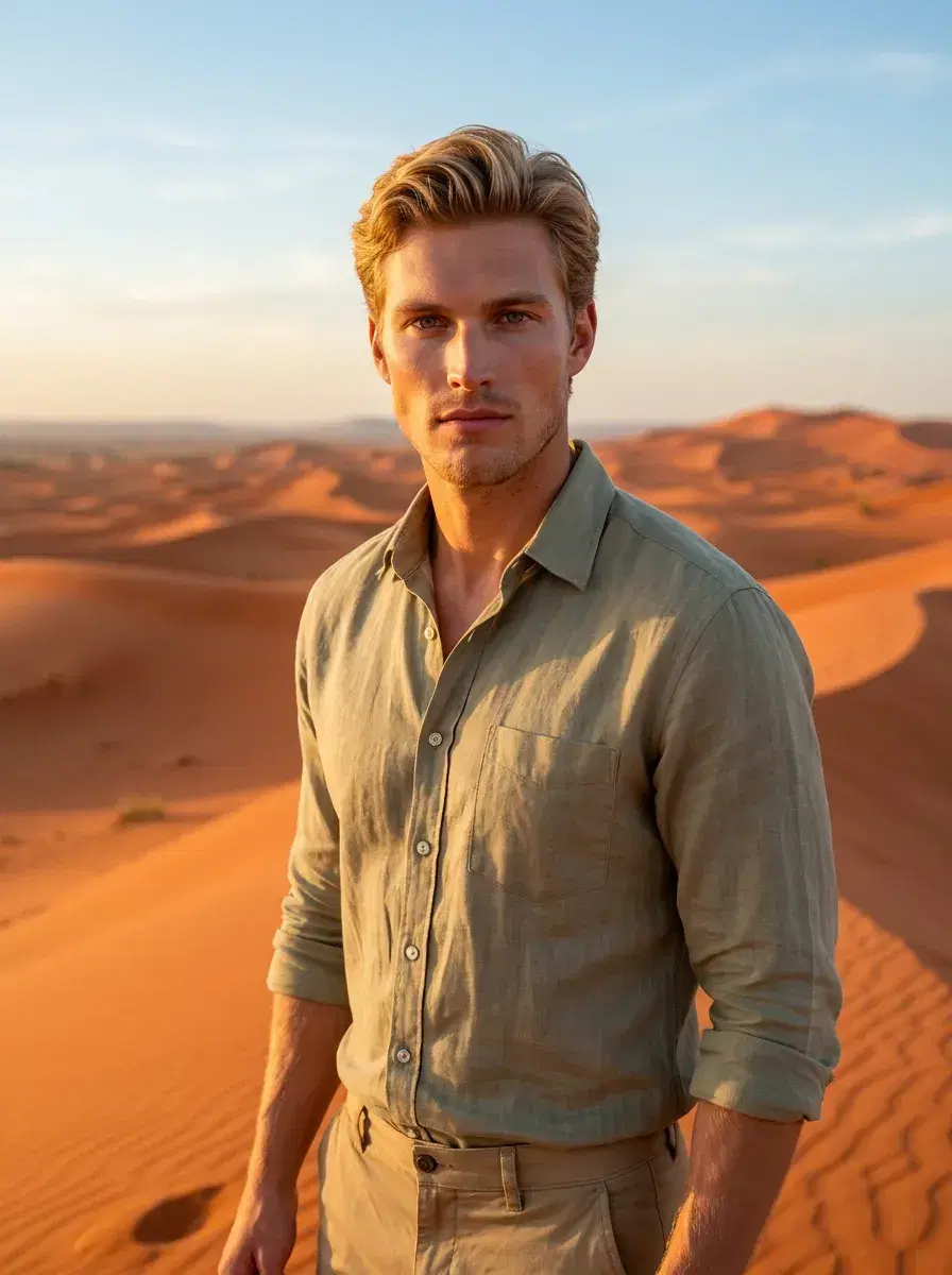 AI AI Solo Travel Photos — Instant Wanderlust — AI solo travel photo in the Sahara Desert