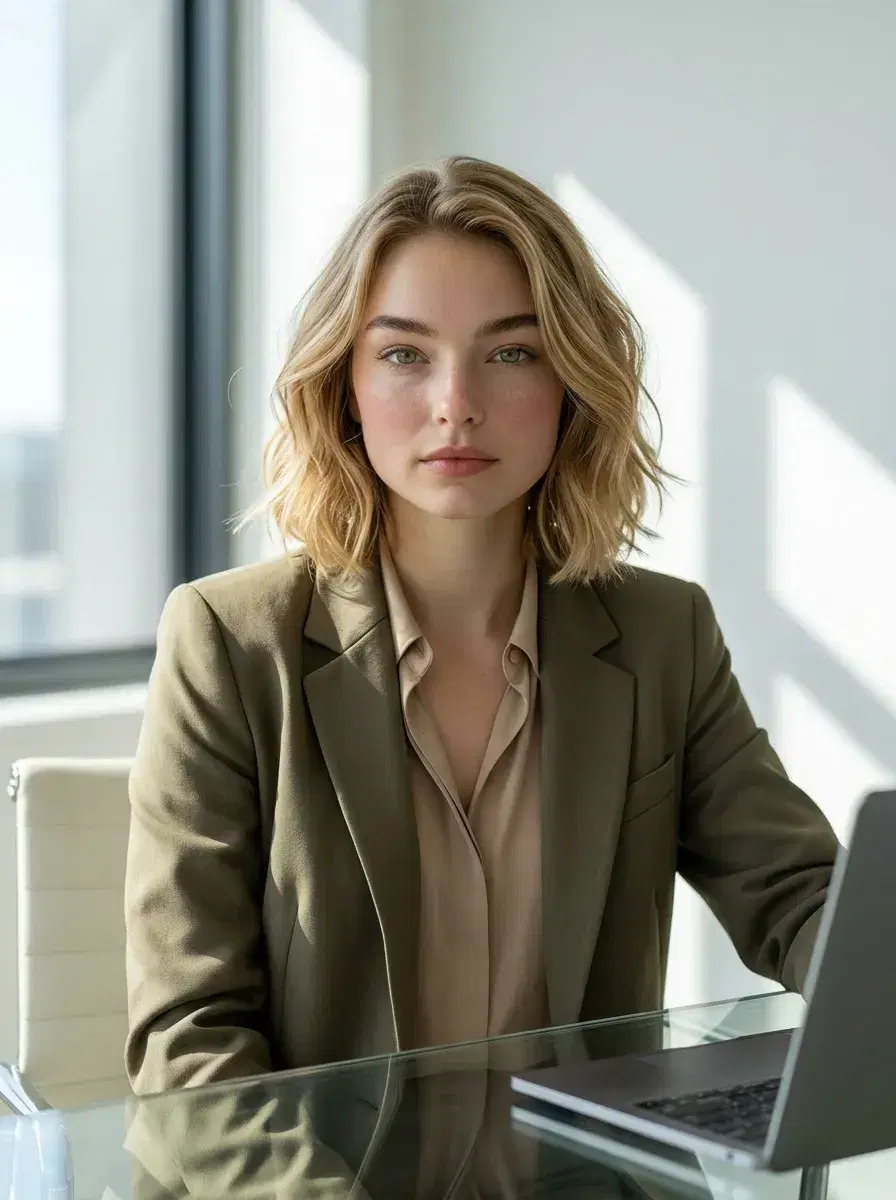 AI AI Startup Headshots — Look Founder-Ready — AI startup headshot at minimalist desk with natural office lighting