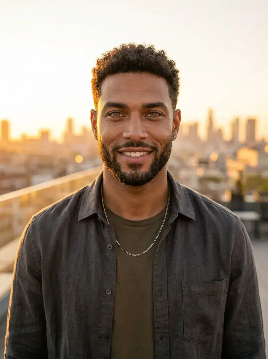 AI AI Summer Photo Dump — Instant Wanderlust — Person on a rooftop terrace at golden hour for an AI summer photo dump