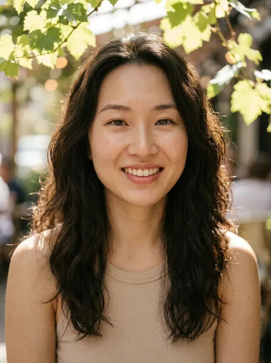 AI AI Summer Photo Dump — Instant Wanderlust — Close-up portrait of person at a sunlit outdoor café for an AI summer photo dump