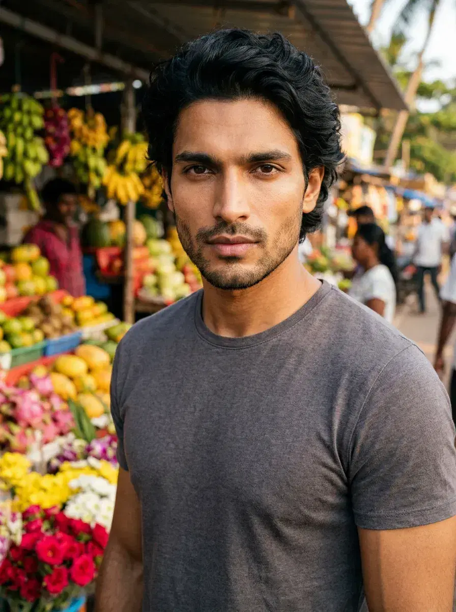 AI AI Summer Photo Dump — Instant Wanderlust — Person at a vibrant beachside market in an AI summer photo dump