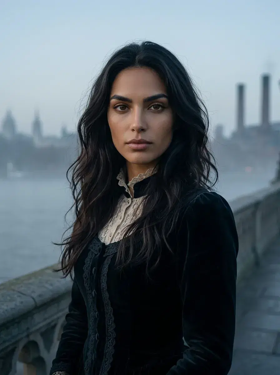 AI AI Victorian Portraits — Timeless Elegance — Close-up AI Victorian portrait with candlelight evoking a daguerreotype