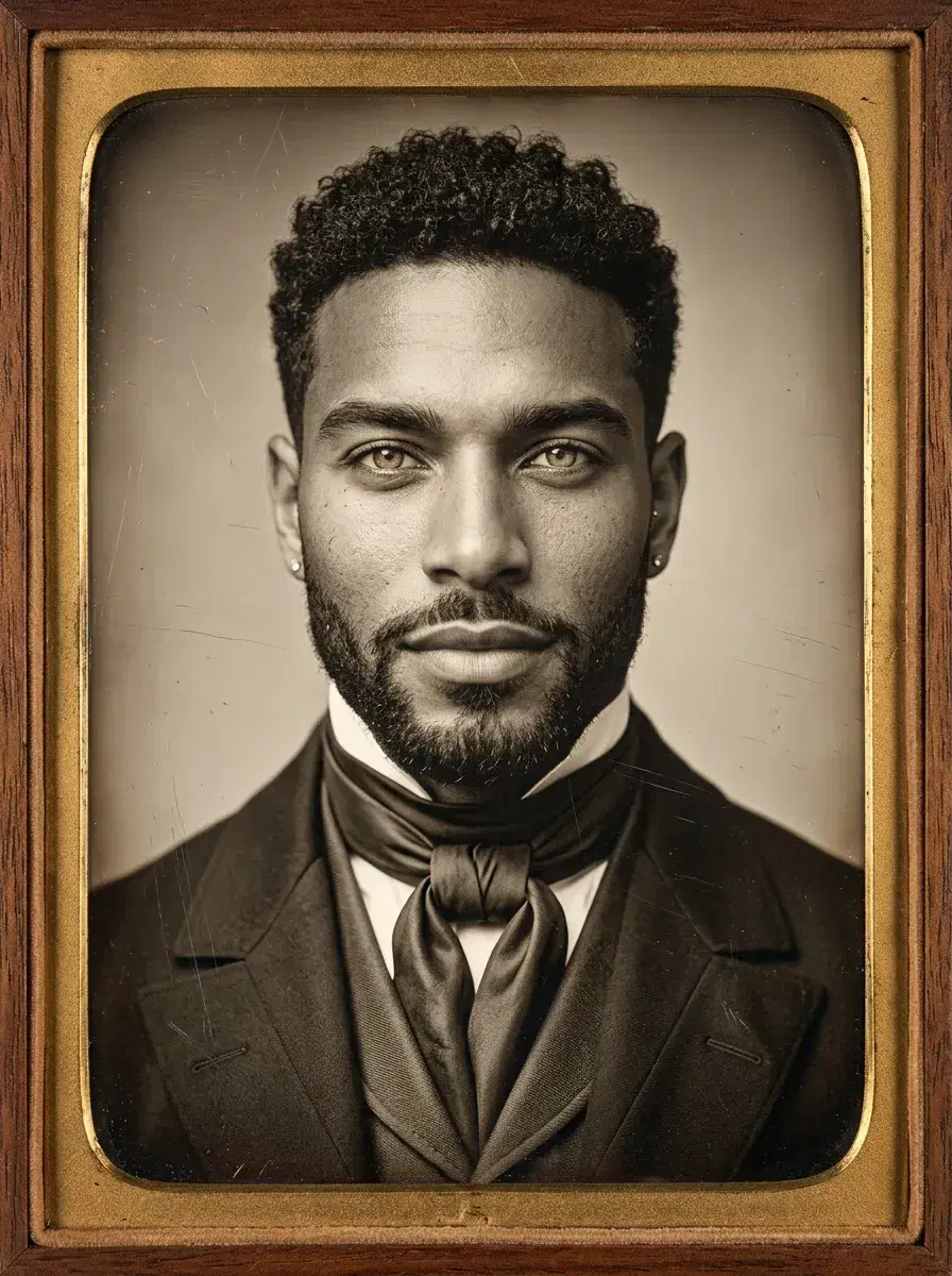 AI AI Victorian Portraits — Timeless Elegance — Chest-up AI Victorian portrait in a foggy gaslit London alley