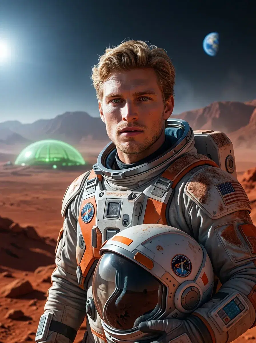 AI portrait in Space Explorer style — sci-fi astronaut look generated from one selfie