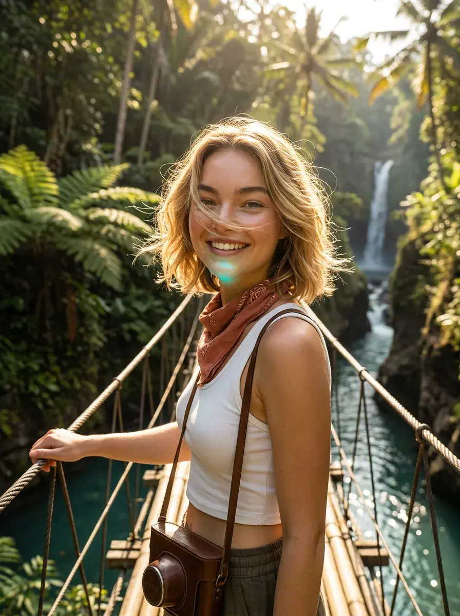 AI portrait in Travel Wanderer style — outdoor lifestyle headshot generated by Pose AI