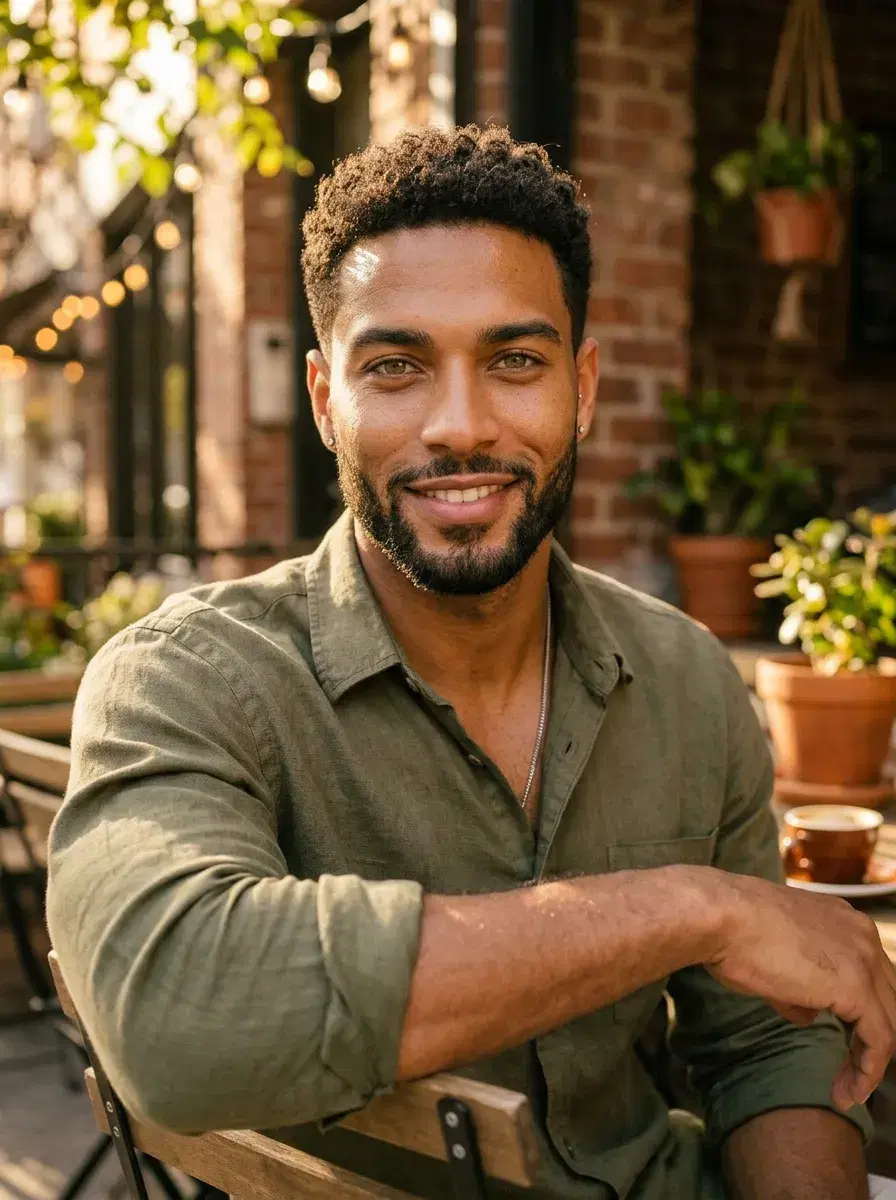 AI portrait for dating profile — casual social headshot generated by Pose AI